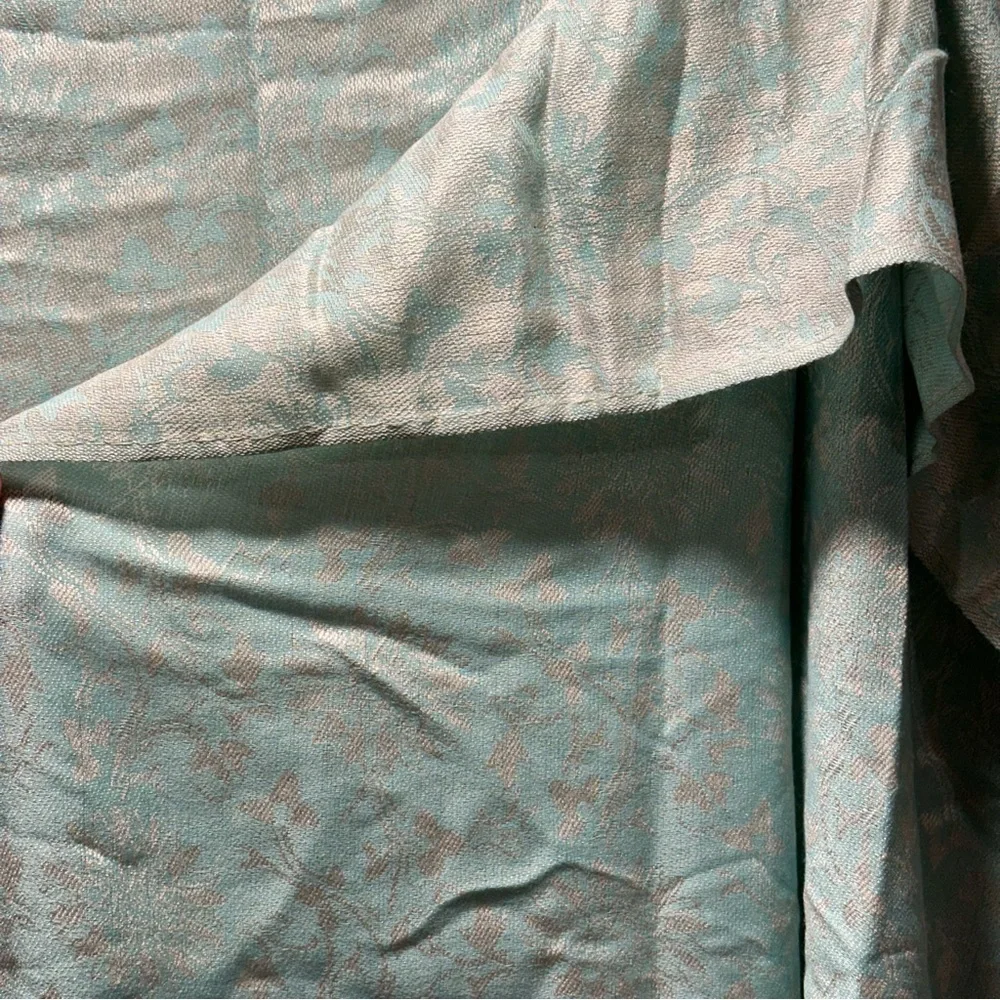 Elegant Shawl in Light Mint & Cream - Versatile Wrap, Scarf, or Veil, Soft Rayon